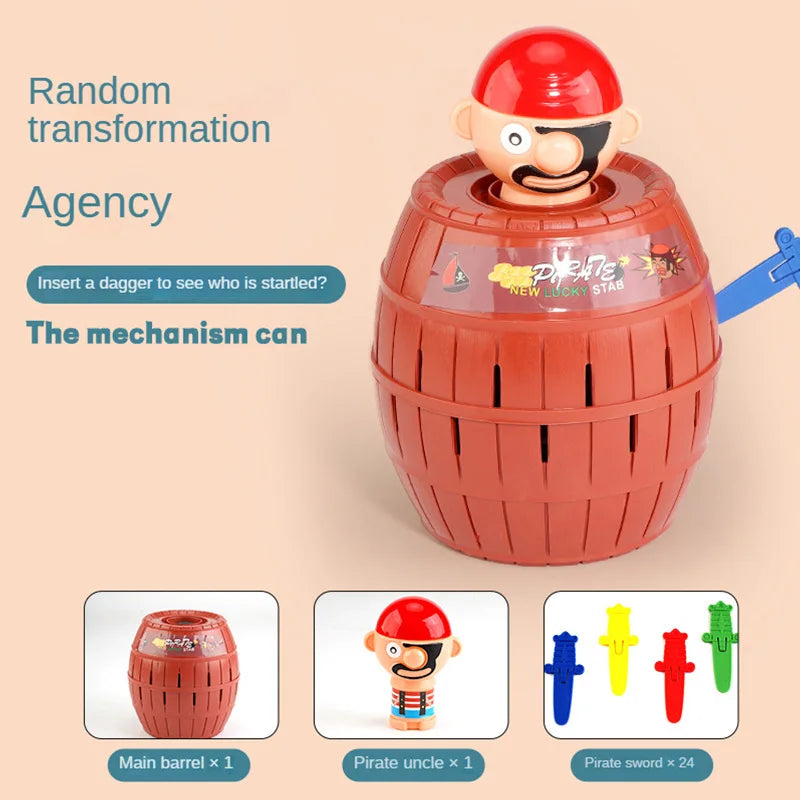 Pirate Bucket Children'S Toy Interactive Small Board Game Parody Prank Sword Insertion Wooden Bucket Mr. Game