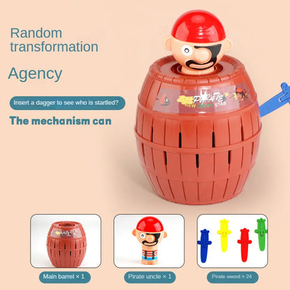 Pirate Bucket Children'S Toy Interactive Small Board Game Parody Prank Sword Insertion Wooden Bucket Mr. Game