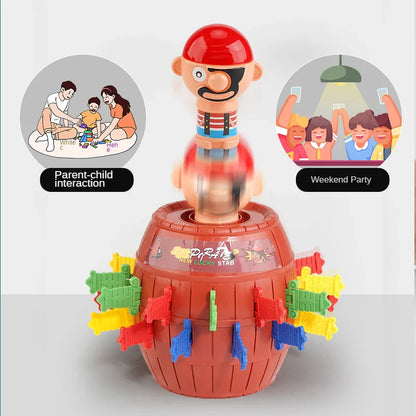 Pirate Bucket Children'S Toy Interactive Small Board Game Parody Prank Sword Insertion Wooden Bucket Mr. Game