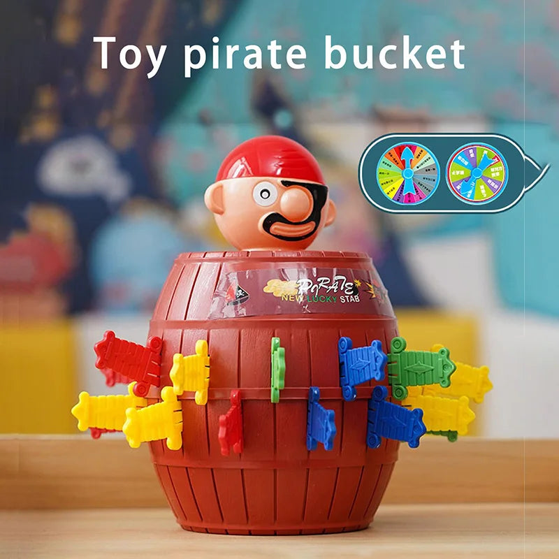 Pirate Bucket Children'S Toy Interactive Small Board Game Parody Prank Sword Insertion Wooden Bucket Mr. Game